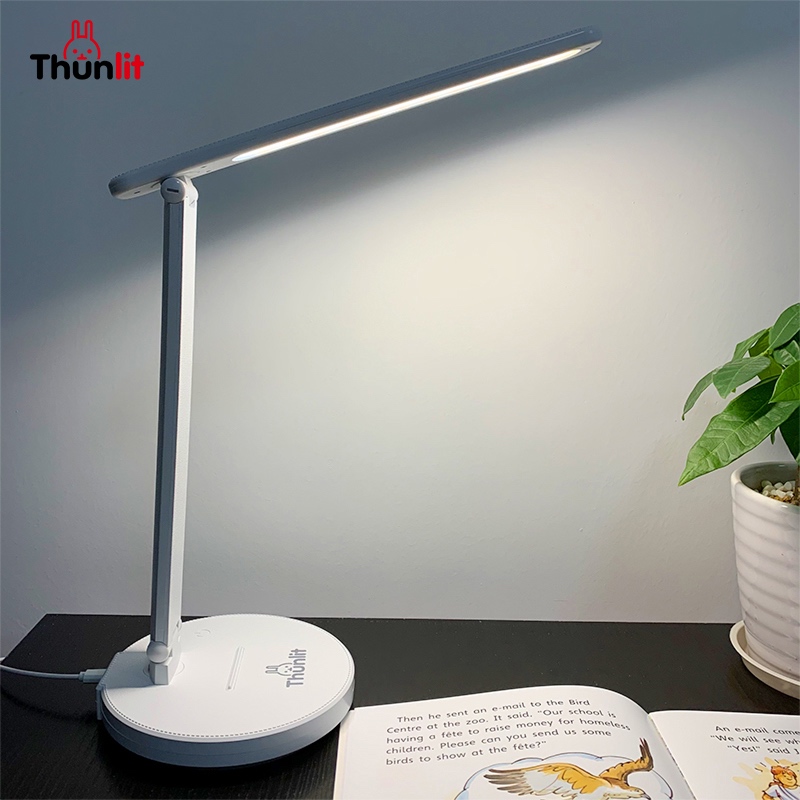 Ảnh Đèn học Thunlit 7W có thể điều chỉnh độ sáng, cảm ứng chăm sóc mắt, đèn bàn LED cắm USB 3