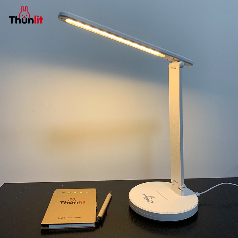 Ảnh Đèn học Thunlit 7W có thể điều chỉnh độ sáng, cảm ứng chăm sóc mắt, đèn bàn LED cắm USB 4