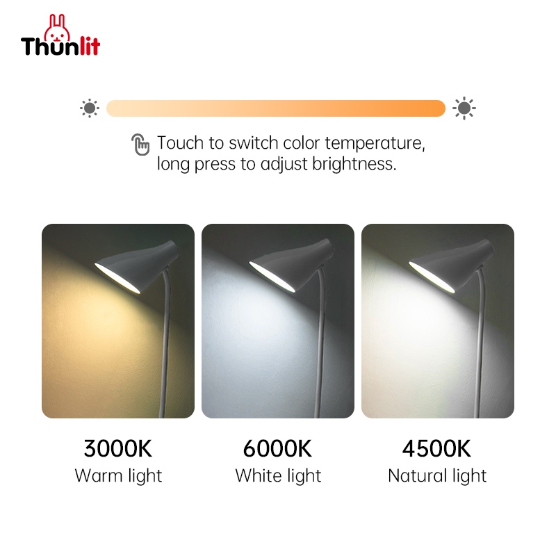 Ảnh Đèn học Thunlit Target cho học sinh cắm USB Đèn bàn LED 8W có thể điều chỉnh độ sáng kèm giá đựng bút 4