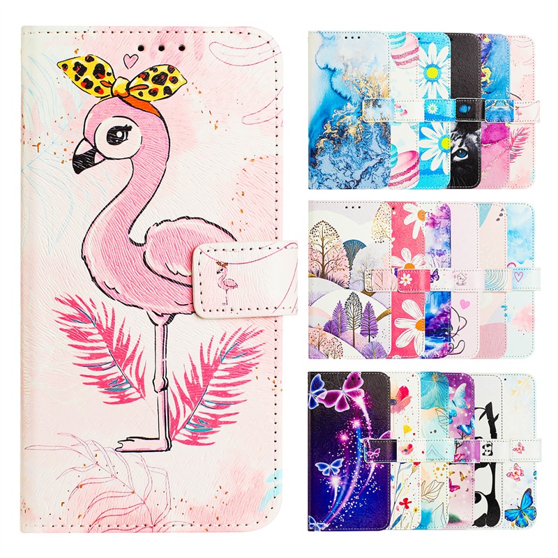 Ốp Lưng Cho IPhone 6 6S 7 8 X XR XS Pro Plus Max SE 2 3 4 2020 2022 16E 17E Ví Da Flip Casing Phim Hoạt Hình Bảo Vệ Khe Cắm Thẻ Bao