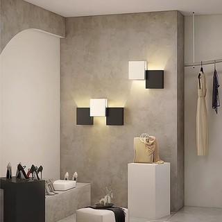 Đèn Tường Fangxing Đèn Led Tường Thích Hợp Cho Phòng Khách Hiện Đại Đen Trắng Thích Hợp Cho Hành Lang Cầu Thang Nhà Bếp Tricolor