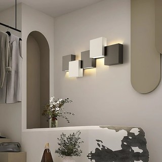 Đèn Tường Fangxing Đèn Led Tường Thích Hợp Cho Phòng Khách Hiện Đại Đen Trắng Thích Hợp Cho Hành Lang Cầu Thang Nhà Bếp Tricolor