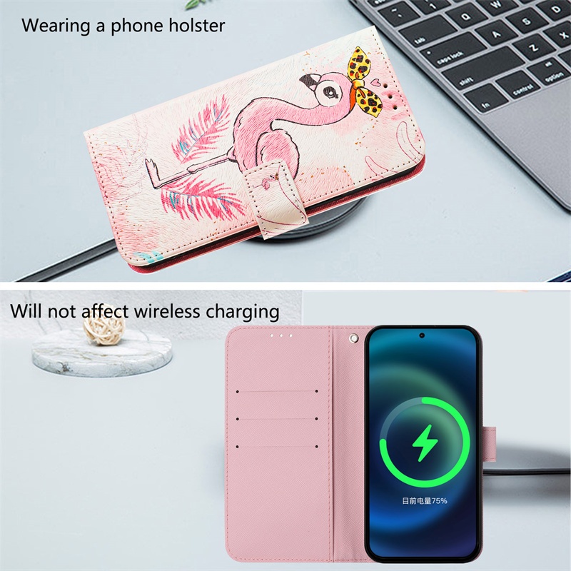 Ốp Lưng Cho iPhone 14 15 16 Pro Max Plus Ví Da Flip Casing Phim Hoạt Hình Bảo Vệ Khe Cắm Thẻ Bao