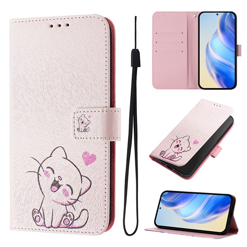 Ốp Lưng Cho Samsung Galaxy S23 S24 S25 FE Ultra Plus Ví Da Flip Casing Phim Hoạt Hình Bảo Vệ Khe Cắm Thẻ Bao