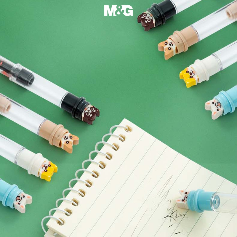 Bút Chì Khúc M&G Có Gôm Dễ Thương Đi Kèm, Bút Chì Đốt, Có Thể Thay Ngòi, Màu Sắc Ngẫu Nhiên, 1 Chiếc