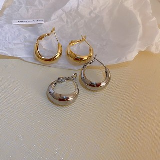 Bông tai vòng kim loại mạ điện nữ, style tối giản, chất lượng cao