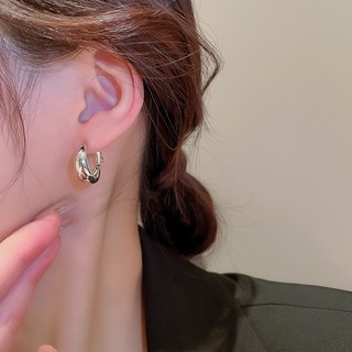 Bông tai vòng kim loại mạ điện nữ, style tối giản, chất lượng cao