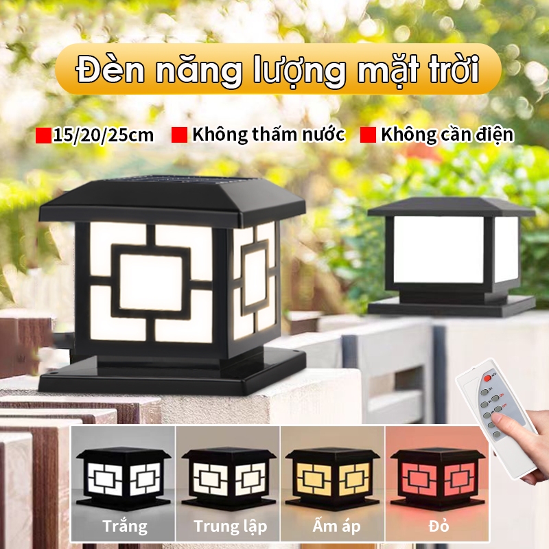 4 Màu Đèn cổng Đèn Tường Năng Lượng Mặt Trời đèn Trụ Cổng Đèn Cột Năng Lượng Hàng Rào Dèn Sân Vườn Chiếu sáng ngoài trời Đèn đường