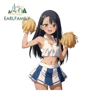 EARLFAMILY 13cm Nagatoro Y Tá Xe Dán Chống Thấm Nước Thời Trang Đề Can Phụ Kiện Xe Hơi Chống Trầy Xước Thân Xe Đơn Giản Laptop