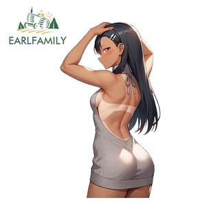 EARLFAMILY 13cm Nagatoro Y Tá Xe Dán Chống Thấm Nước Thời Trang Đề Can Phụ Kiện Xe Hơi Chống Trầy Xước Thân Xe Đơn Giản Laptop