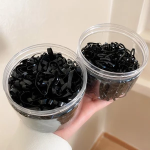 Đóng hộp dây cao su dùng một lần dây buộc tóc lưới đỏ dày đen dày dây buộc tóc nhỏ đàn hồi cao bền phụ kiện tóc bán buôn