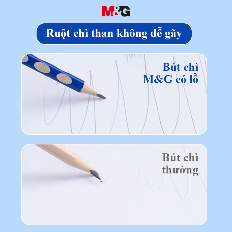 Bút Chì Định Vị 2B/HB M&G Cho Học Sinh Lớp 1 Bút Chì Cho Bé Tập Viết Cột Gỗ Hình Tam Giác Loại Tốt
