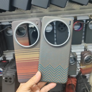 Ốp Điện Thoại Sợi Carbon Aramid Từ Tính Cho VIVO X200 Pro Ốp Lưng Siêu Mỏng Cho VIVO X200 Ống Kính Kim Loại Sạc Không Dây