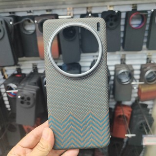 Ốp Điện Thoại Sợi Carbon Aramid Từ Tính Cho VIVO X200 Pro Ốp Lưng Siêu Mỏng Cho VIVO X200 Ống Kính Kim Loại Sạc Không Dây
