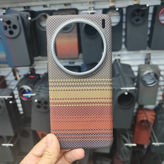 Ốp Điện Thoại Sợi Carbon Aramid Từ Tính Cho VIVO X200 Pro Ốp Lưng Siêu Mỏng Cho VIVO X200 Ống Kính Kim Loại Sạc Không Dây