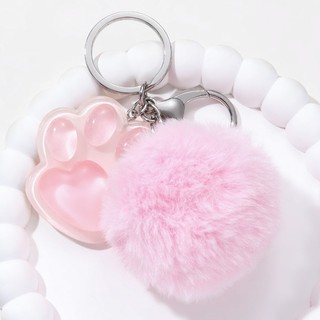 Dễ Thương Màu Hồng Acrylic Gấu Cookie Nơ Gương Men Động Vật Đáng Yêu Món Tráng Miệng Móc Khóa Cho Nữ Bé Gái Quà Tặng