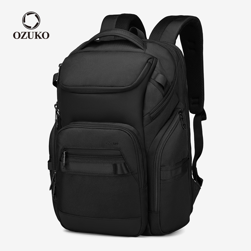 Ba lô thời trang OZUKO Nam Máy tính xách tay đa chức năng Chống nước Du lịch ngoài trời Ba lô kinh doanh