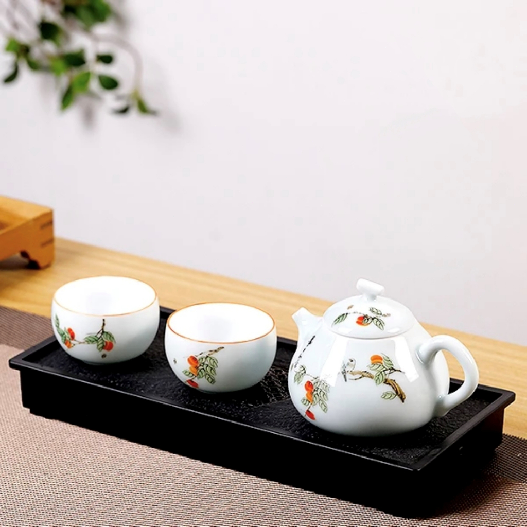 Celadon Ấm Trà Hộ Gia Đình Hoa Hồng Ruyi Nồi Đơn Gốm Kung Fu Bộ Trà Trà Một Nồi Hai Bộ Cốc