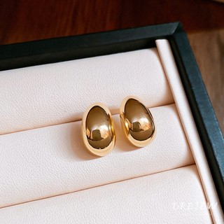 Drejew Bạc Kim Loại Đậu Thả Bông Tai Nữ Đơn Giản Niche Bông Tai Đa Năng
