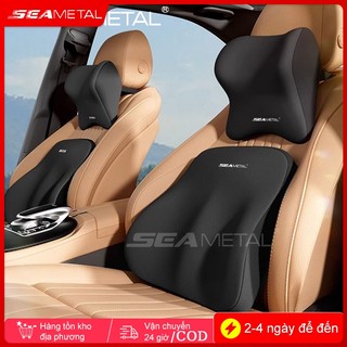 Gối Tựa Đầu Và Lưng Ô Tô SEAMETAL - Bằng Cao Su Non Mềm Mại, Êm Ái Chống Đau Mỏi