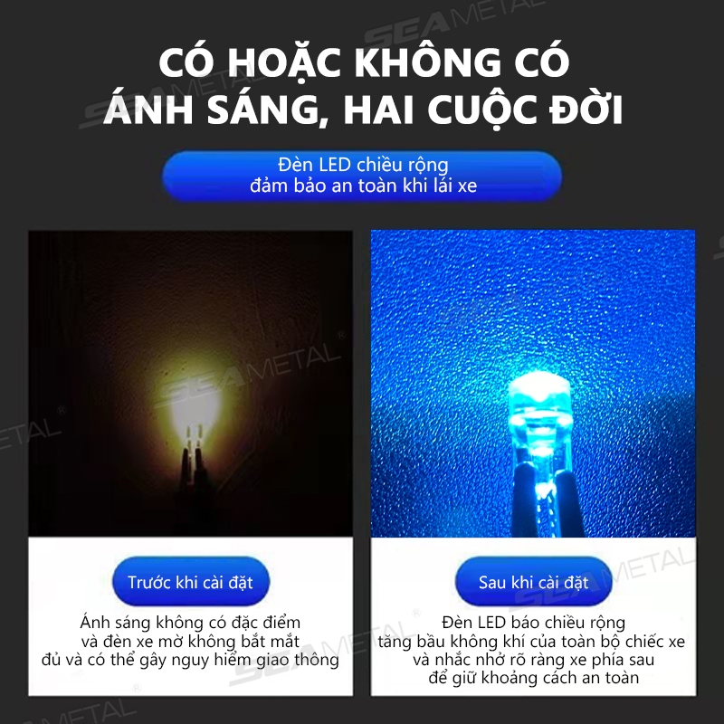 Seametal 10 Chiếc Đèn LED Ô Tô Chiều Rộng Đèn Báo Độ Sáng Cao Bật Đèn Tín Hiệu 12V Ống Kính Nhấp Nháy Đuôi Hộp Nhạc Cụ Đèn