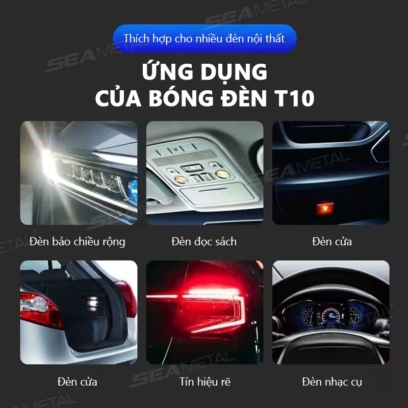 Seametal 10 Chiếc Đèn LED Ô Tô Chiều Rộng Đèn Báo Độ Sáng Cao Bật Đèn Tín Hiệu 12V Ống Kính Nhấp Nháy Đuôi Hộp Nhạc Cụ Đèn