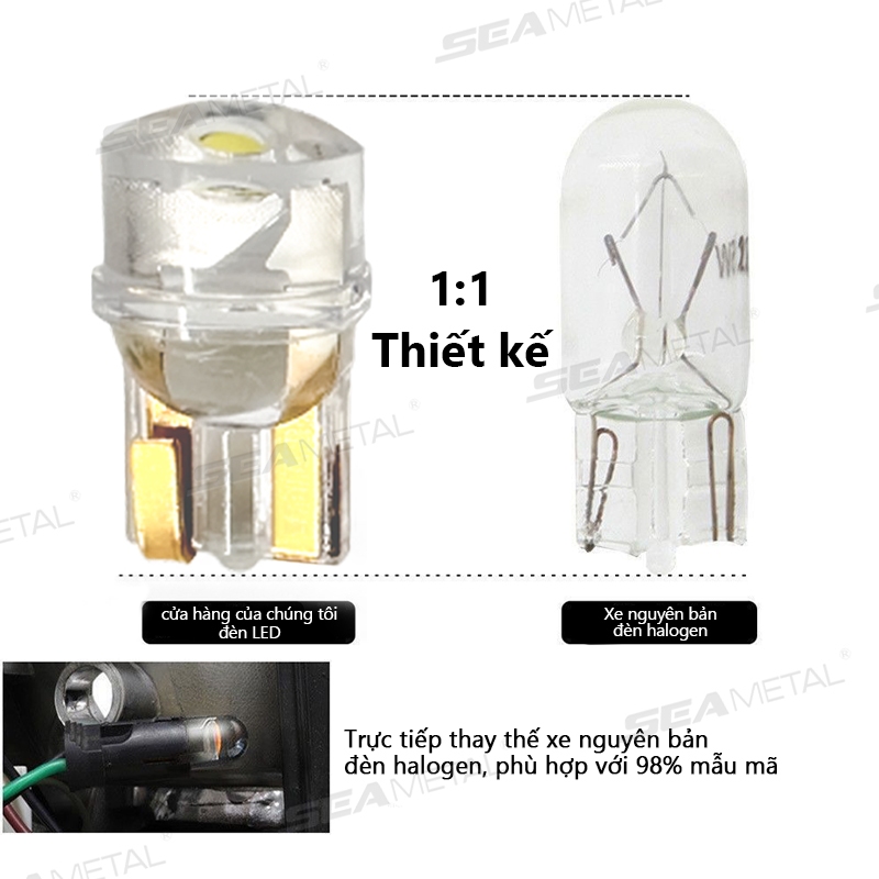 Seametal 10 Chiếc Đèn LED Ô Tô Chiều Rộng Đèn Báo Độ Sáng Cao Bật Đèn Tín Hiệu 12V Ống Kính Nhấp Nháy Đuôi Hộp Nhạc Cụ Đèn