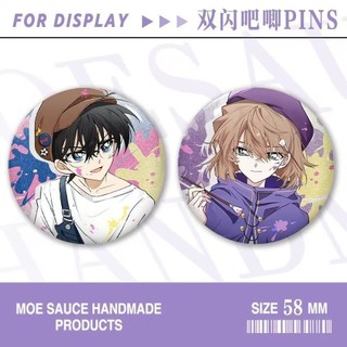 Anime Thám Tử Lừng Danh Conan Anita Hai Huy Hiệu Nút Cài Áo Cosplay Bộ Sưu Tập Đồ Chơi Túi Trang Trí Quà Tặng 58mm