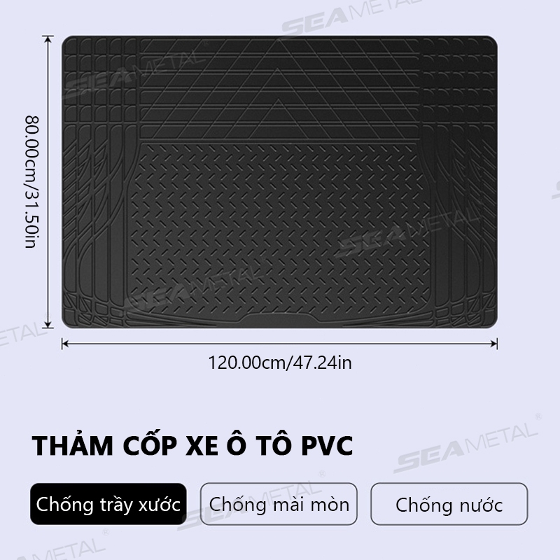 Lót cốp xe SEAMETAL chất liệu PVC nhựa không thấm nước, dễ vệ sinh