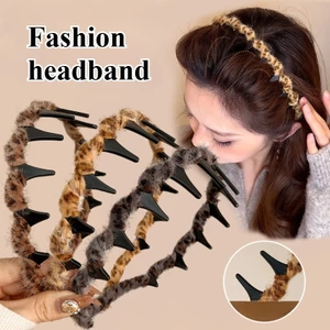 Pháp Retro da báo răng sóng - phụ kiện tóc thời trang sang trọng