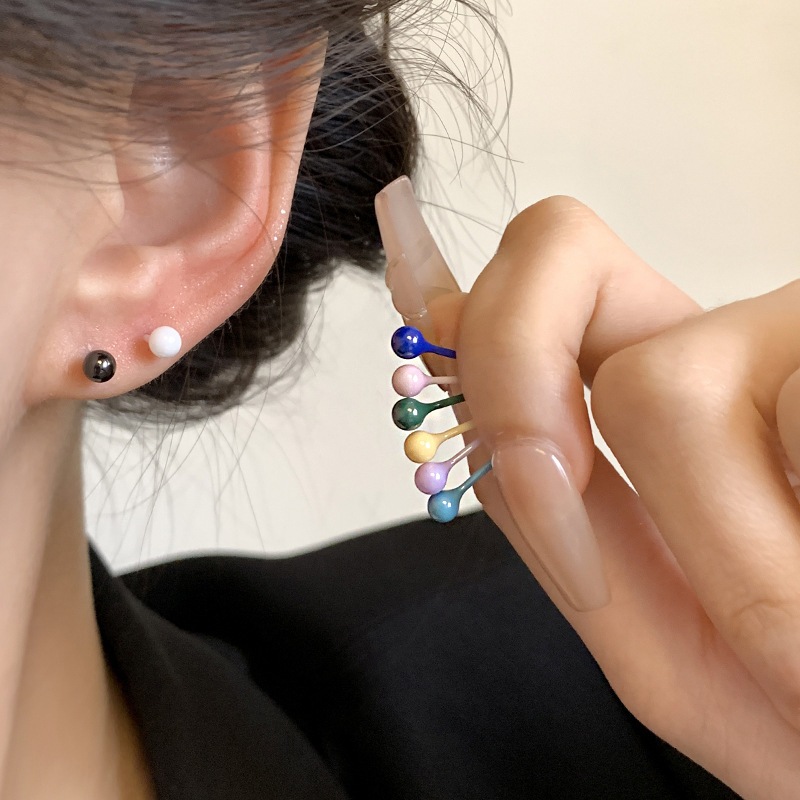 Bông tai Bioceramic Chống dị ứng Tai dính Macaron Bông tai gốm màu Phụ kiện tai thời trang