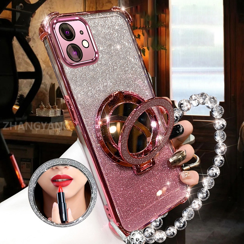 Ốp Lưng Cho iPhone 11 iPhone 11 Pro iPhone 11 Pro Max Bột Lấp Lánh Bốn Góc Chống Rơi Vỏ Điện Thoại Thẩm Mỹ Gương Trang Điểm Thiết Kế Mới TPU Mềm