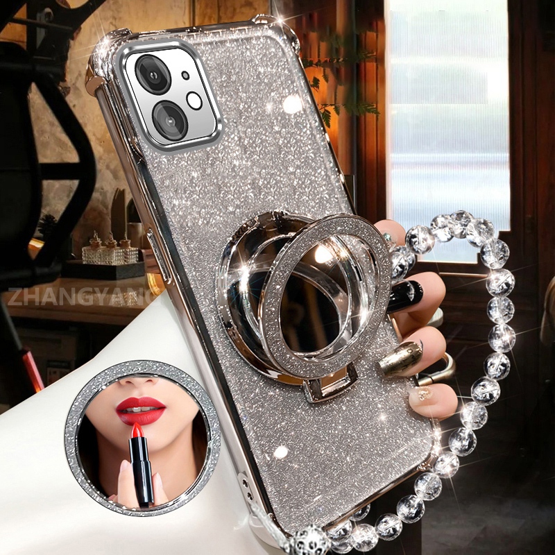 Ốp Lưng Cho iPhone 11 iPhone 11 Pro iPhone 11 Pro Max Bột Lấp Lánh Bốn Góc Chống Rơi Vỏ Điện Thoại Thẩm Mỹ Gương Trang Điểm Thiết Kế Mới TPU Mềm