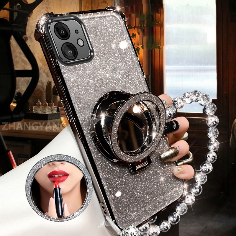 Ốp Lưng Cho iPhone 11 iPhone 11 Pro iPhone 11 Pro Max Bột Lấp Lánh Bốn Góc Chống Rơi Vỏ Điện Thoại Thẩm Mỹ Gương Trang Điểm Thiết Kế Mới TPU Mềm