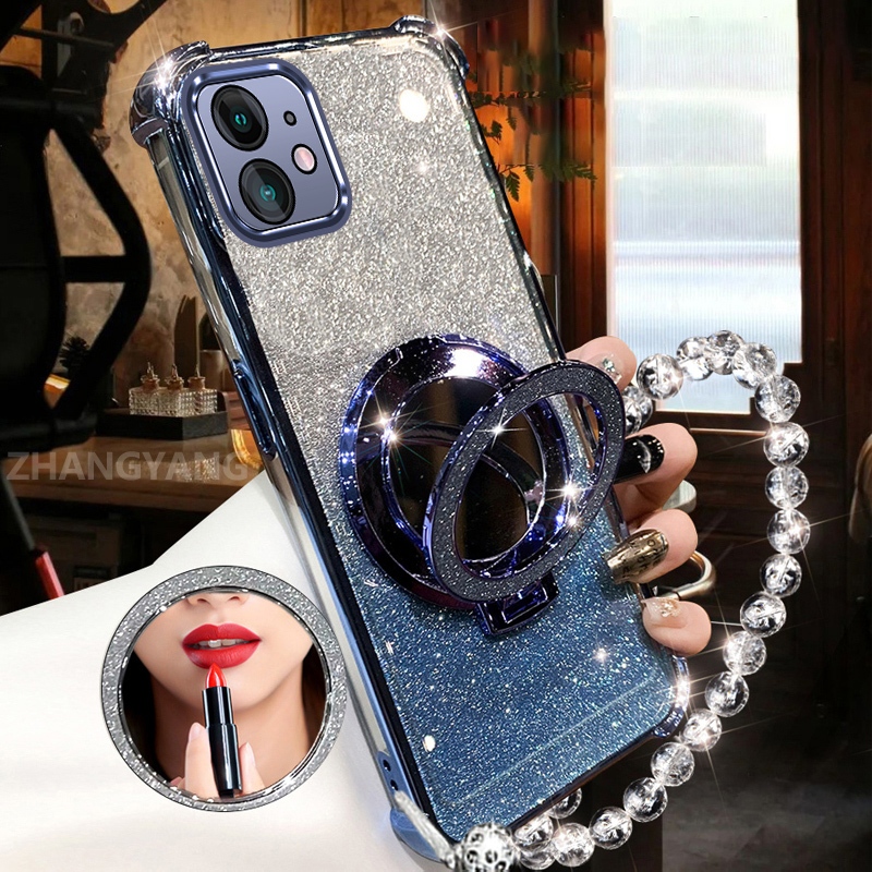 Ốp Lưng Cho iPhone 11 iPhone 11 Pro iPhone 11 Pro Max Bột Lấp Lánh Bốn Góc Chống Rơi Vỏ Điện Thoại Thẩm Mỹ Gương Trang Điểm Thiết Kế Mới TPU Mềm