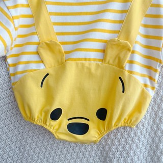 Bộ áo liền quần mùa hè hình gấu Poonie sơ sinh - Onesie ngắn tay mềm mại cho bé trai và bé gái (0-24 tháng)