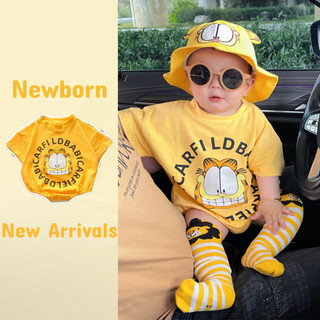 Bộ áo liền quần Garfield cho bé sơ sinh - Áo liền quần bé trai bé gái mùa hè ngắn tay Onesie cho bé trai và bé gái (0-24 tháng)