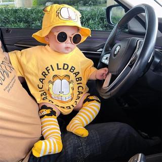 Bộ áo liền quần Garfield cho bé sơ sinh - Áo liền quần bé trai bé gái mùa hè ngắn tay Onesie cho bé trai và bé gái (0-24 tháng)