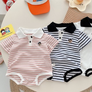 Áo liền quần cho bé sơ sinh sọc mùa hè Onesie - Bộ áo liền quần ngắn tay cho bé trai và bé gái Phù hợp cho trẻ sơ sinh (0-24 tháng)