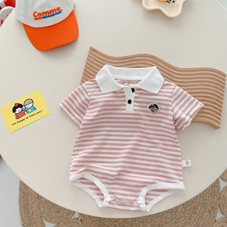 Áo liền quần cho bé sơ sinh sọc mùa hè Onesie - Bộ áo liền quần ngắn tay cho bé trai và bé gái Phù hợp cho trẻ sơ sinh (0-24 tháng)
