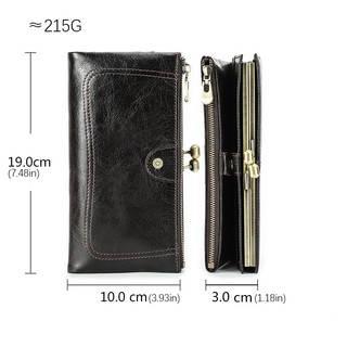 Contact 's Vintage Da Thật Chính Hãng Ví Dài Nữ Dung Tích Lớn Đa Năng Lớp Đầu Tiên Ly Hợp Da Bò