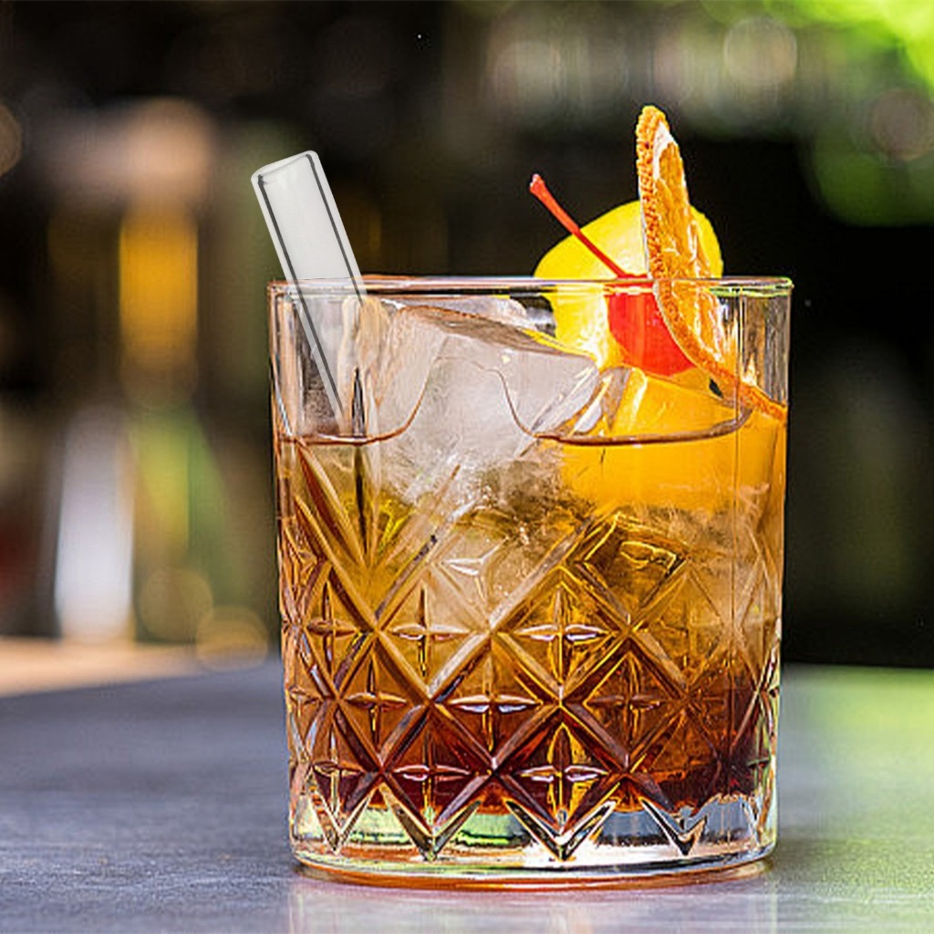 Nhiệt Mới Đầu Tròn Ống Hút Sữa Thủy Tinh Ống Hút Thủy Tinh Borosilicate Cao Cocktail Ống Hút Điểm Hàng