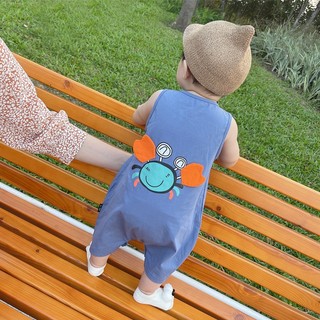 Bộ áo liền quần sơ sinh Bộ đồ liền quần trẻ sơ sinh in hình cua Bộ áo liền quần mùa hè cho bé sơ sinh - Onesie ngắn tay cho bé trai và bé gái (0-24 tháng)
