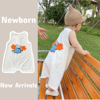 Áo liền quần Onesie Boy Girl in hình cua dễ thương cho bé sơ sinh - Áo liền quần ngắn tay cho bé trai và bé gái Bộ đồ liền quần trẻ sơ sinh (0-24 tháng)