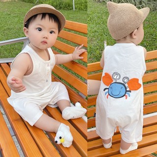 Áo liền quần Onesie Boy Girl in hình cua dễ thương cho bé sơ sinh - Áo liền quần ngắn tay cho bé trai và bé gái Bộ đồ liền quần trẻ sơ sinh (0-24 tháng)