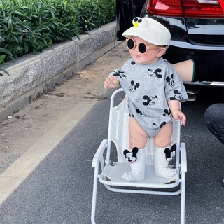 Áo liền quần mùa hè Mickey cho bé sơ sinh - Bộ đồ liền thân ngắn tay cho bé trai và bé gái Bộ đồ liền quần trẻ sơ sinh (0-24 tháng)