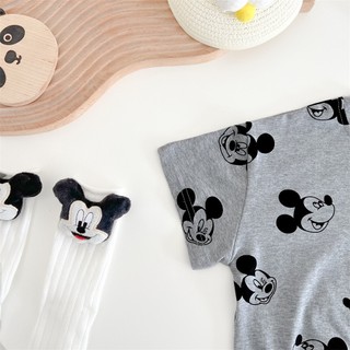 Áo liền quần mùa hè Mickey cho bé sơ sinh - Bộ đồ liền thân ngắn tay cho bé trai và bé gái Bộ đồ liền quần trẻ sơ sinh (0-24 tháng)