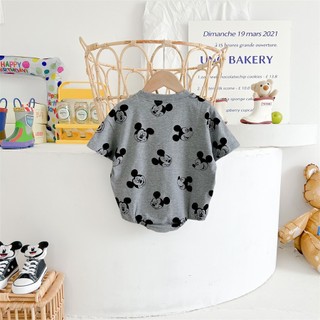 Áo liền quần mùa hè Mickey cho bé sơ sinh - Bộ đồ liền thân ngắn tay cho bé trai và bé gái Bộ đồ liền quần trẻ sơ sinh (0-24 tháng)