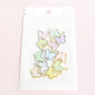 10 Chiếc Mới Ánh Sáng Và Trong Suốt Hình Bướm Quyến Rũ, Nhiều Màu Pha Lê Thủy Tinh Inlay Mặt Dây Hợp Kim Cho DIY Tính Khí Xương Đòn Dây Chuyền, Vòng Cổ, Vòng Tay, Bông Tai Và Phụ Kiện