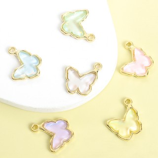 10 Chiếc Mới Ánh Sáng Và Trong Suốt Hình Bướm Quyến Rũ, Nhiều Màu Pha Lê Thủy Tinh Inlay Mặt Dây Hợp Kim Cho DIY Tính Khí Xương Đòn Dây Chuyền, Vòng Cổ, Vòng Tay, Bông Tai Và Phụ Kiện